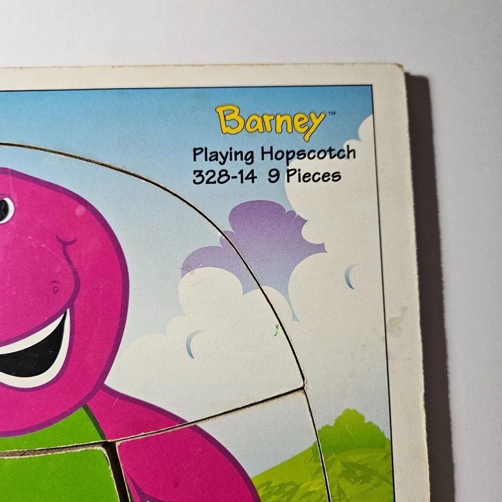 Barney Playing Hopscotch Vintage 1994 Playskool 9 Piece‎ Puzzle 328-14  Ages 2-5